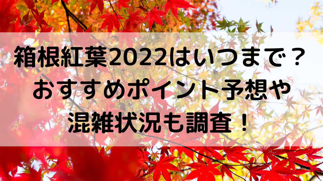 箱根紅葉2022はいつまで？おすすめポイント予想や混雑状況も調査！