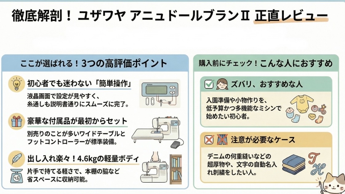 ユザワヤ アニュドールブランⅡの口コミ評価レビュー！初心者にもおすすめ？