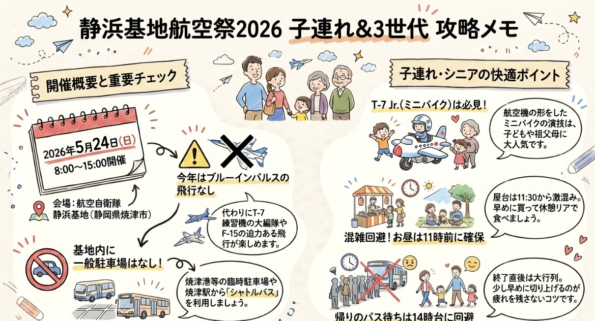 静浜基地航空祭2026のスケジュールやアクセス！屋台など見どころは？