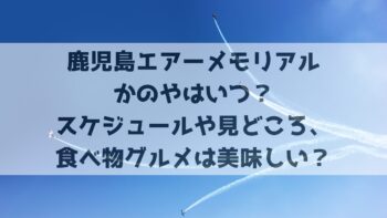 鹿児島エアーメモリアルかのやはいつ？スケジュールや見どころ、食べ物グルメは美味しい？