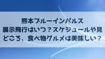 熊本ブルーインパルス展示飛行はいつ？スケジュールや見どころ、食べ物グルメは美味しい？