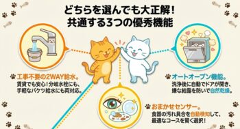 シロカSS-LA451とSS-MA351の違いを比較！型落ちでも機能充分？食器洗い乾燥機