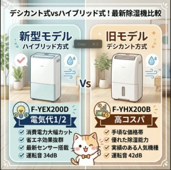 F-YEX200DとF-YHX200Bの違いを比較！型落ちでも機能充分？衣類乾燥除湿機