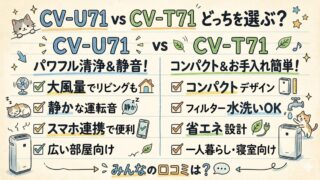CV-U71とCV-T71の違いを比較！型落ちでも機能充分？どっちを選べばいい?
