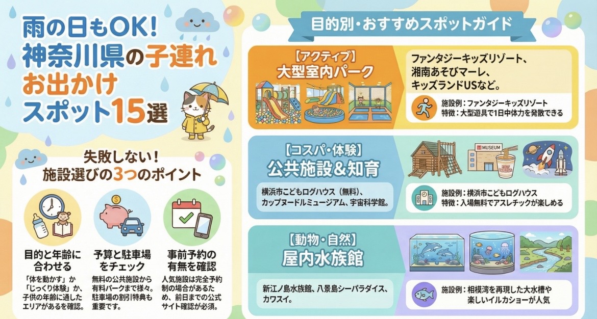 子供の雨の日の遊び場は？神奈川県のおすすめスポット紹介！