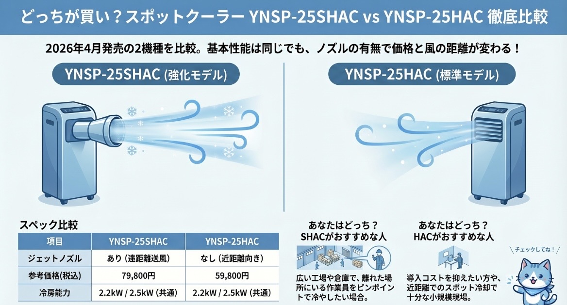 YNSP-25SHACとYNSP-25HACの違いを比較！どっちがおすすめ？