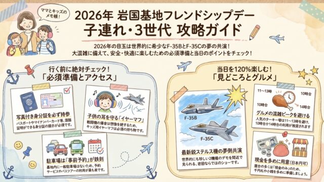 岩国基地フレンドシップデー2026の飛行展示やスケジュールは？食事グッズもレビューブログ