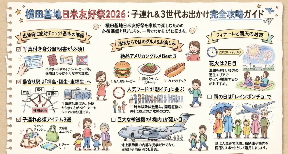 横田基地日米友好祭の飛行展示や花火の時間は？ステーキグルメやグッズ徹底解説！ブログ