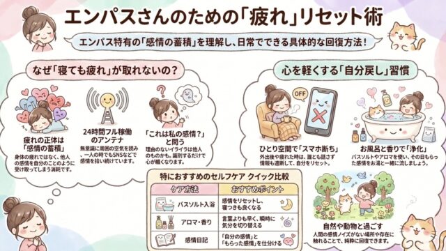 エンパスが疲れたときの対策と回復法｜日常のセルフケア習慣をまとめて解説