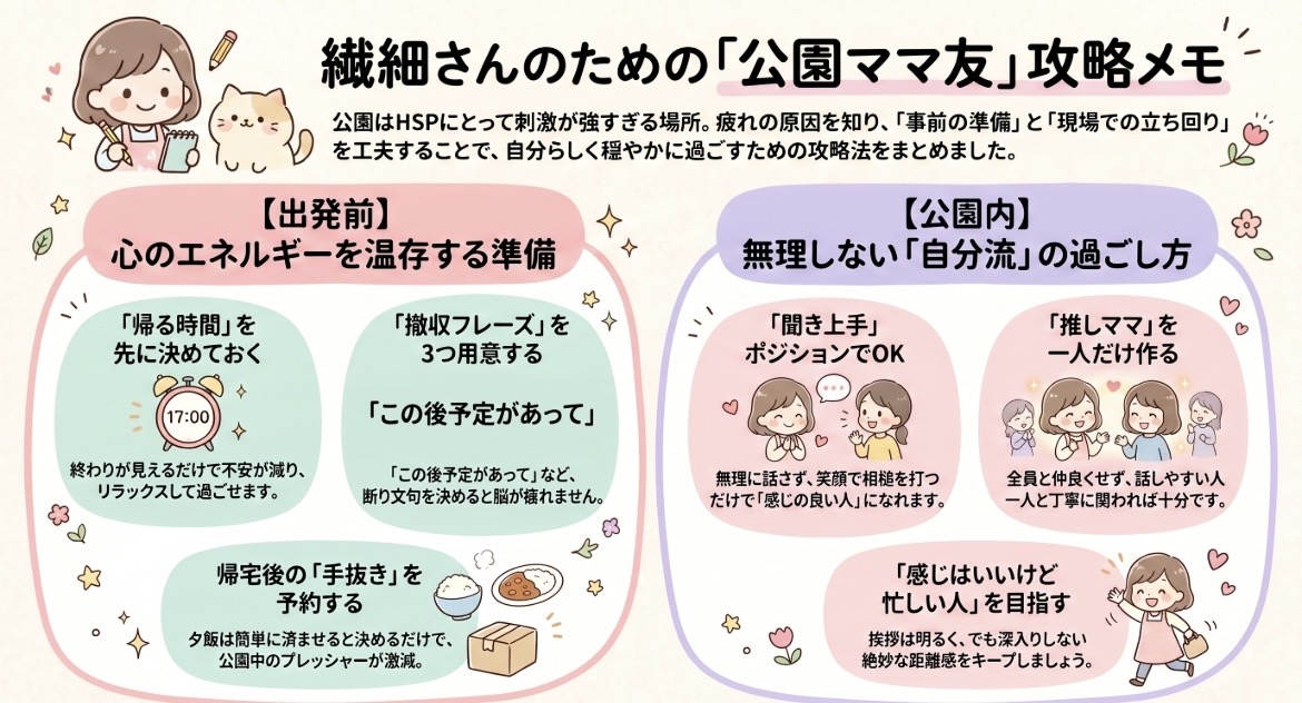 【繊細さんのための公園ママ友攻略法】疲れるを卒業してHSPが楽しく過ごせるコツ全まとめ