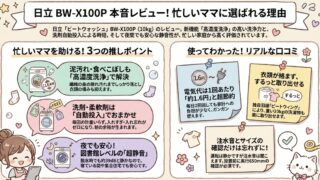 BW-X100Pの口コミ評価レビュー！電気代は？音はうるさい？日立全自動洗濯機