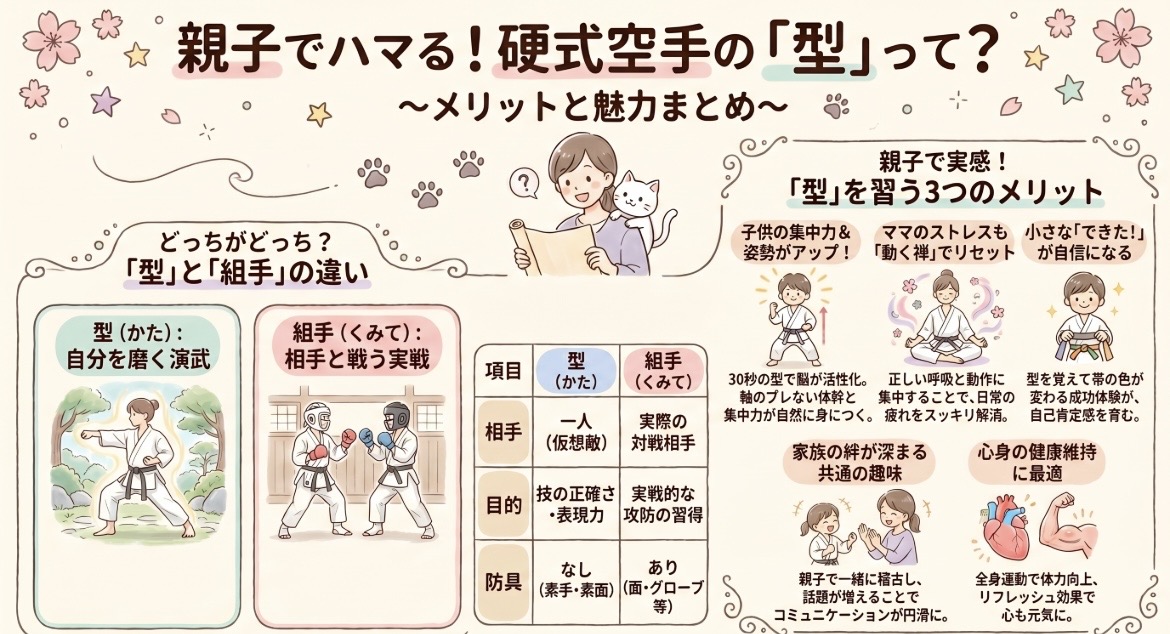硬式空手の型って何？親子で入門したママが体験談と一緒に解説します
