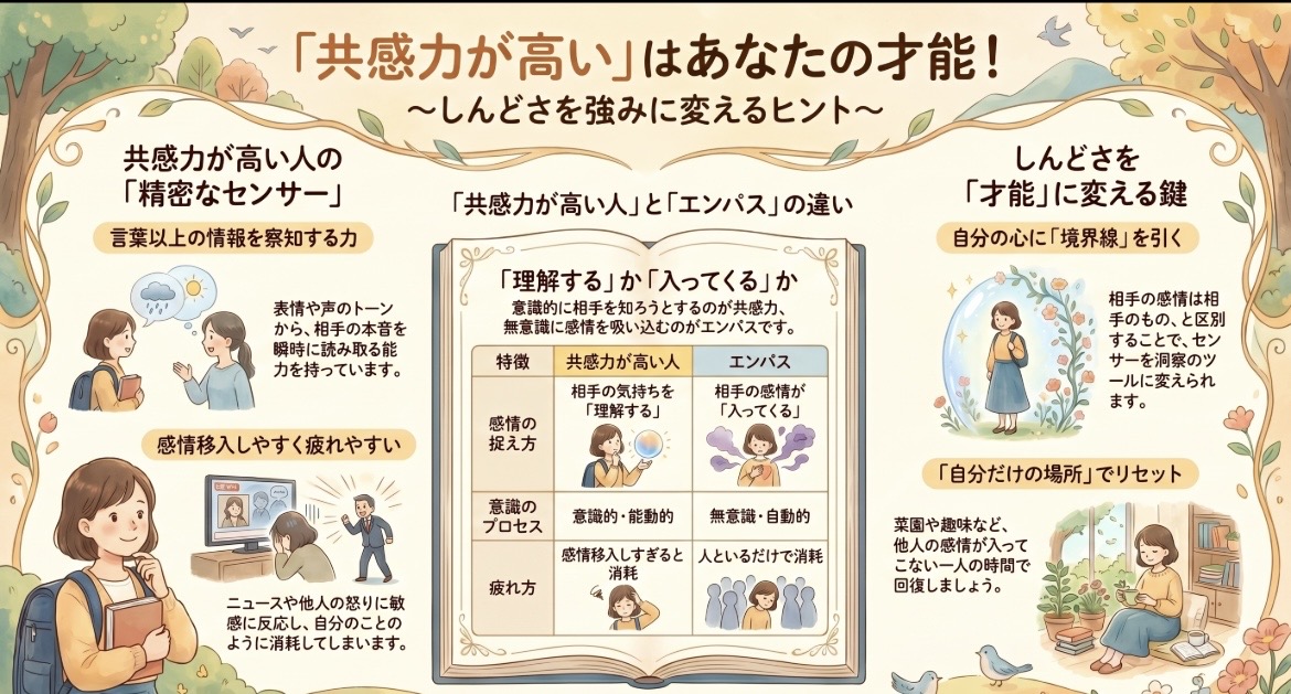 共感力が高い人とは？特徴10選・言い換え・エンパスとの違いをわかりやすく解説