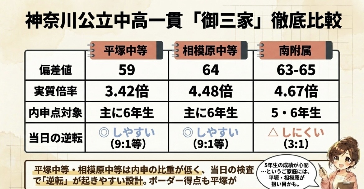 平塚中等は本当に難しい？偏差値・倍率から見る神奈川トップ公立中高一貫校の実態
