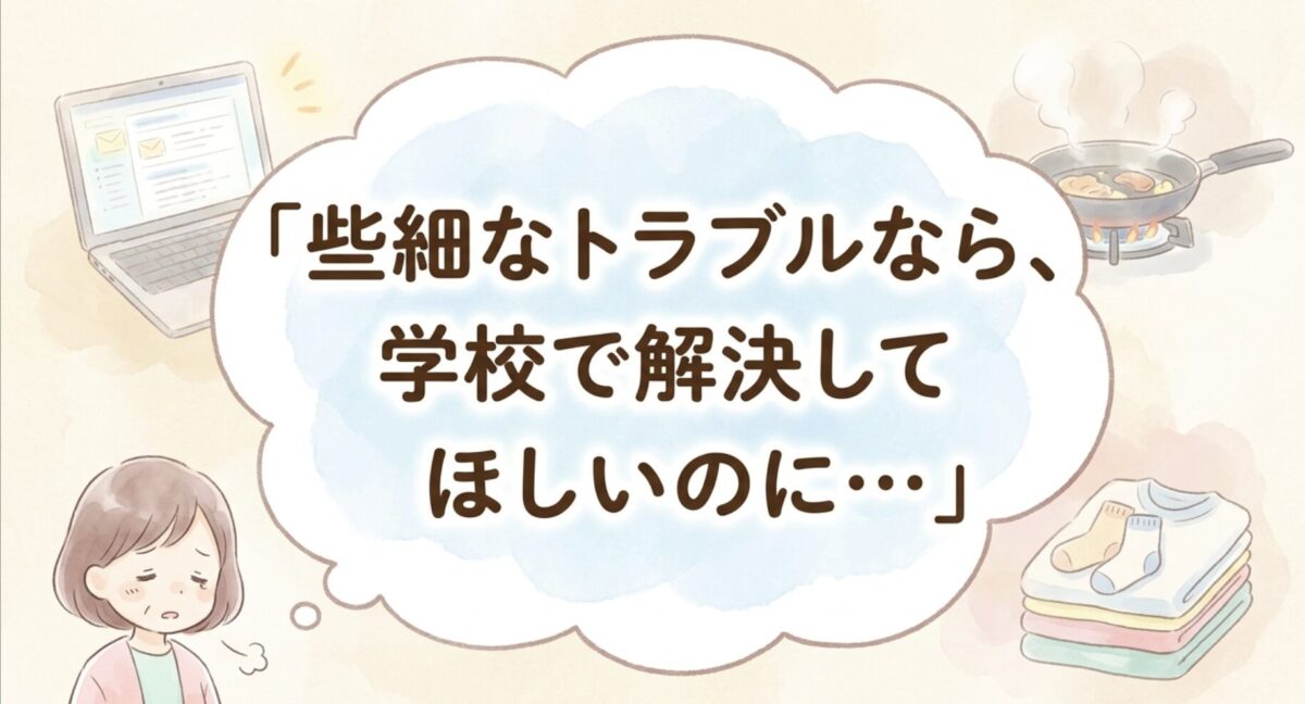 些細なトラブルなら学校で解決してほしいのに…と思う保護者
