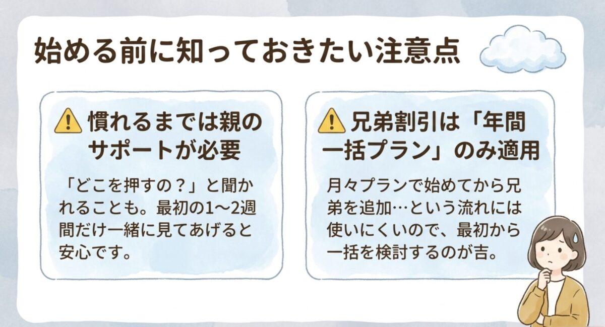 始める前に知っておきたい注意点
