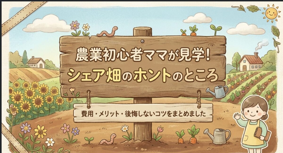 農業初心者ママが見学！シェア畑のホントのところ