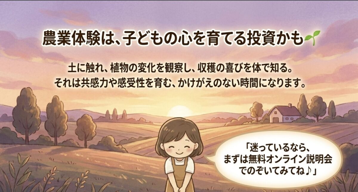 農業体験は子どもの心を育てる投資かも